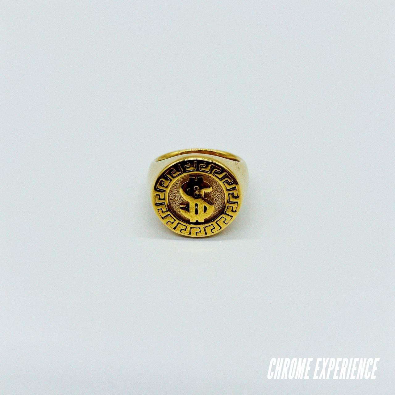 GOLD SIGNET RING "$"