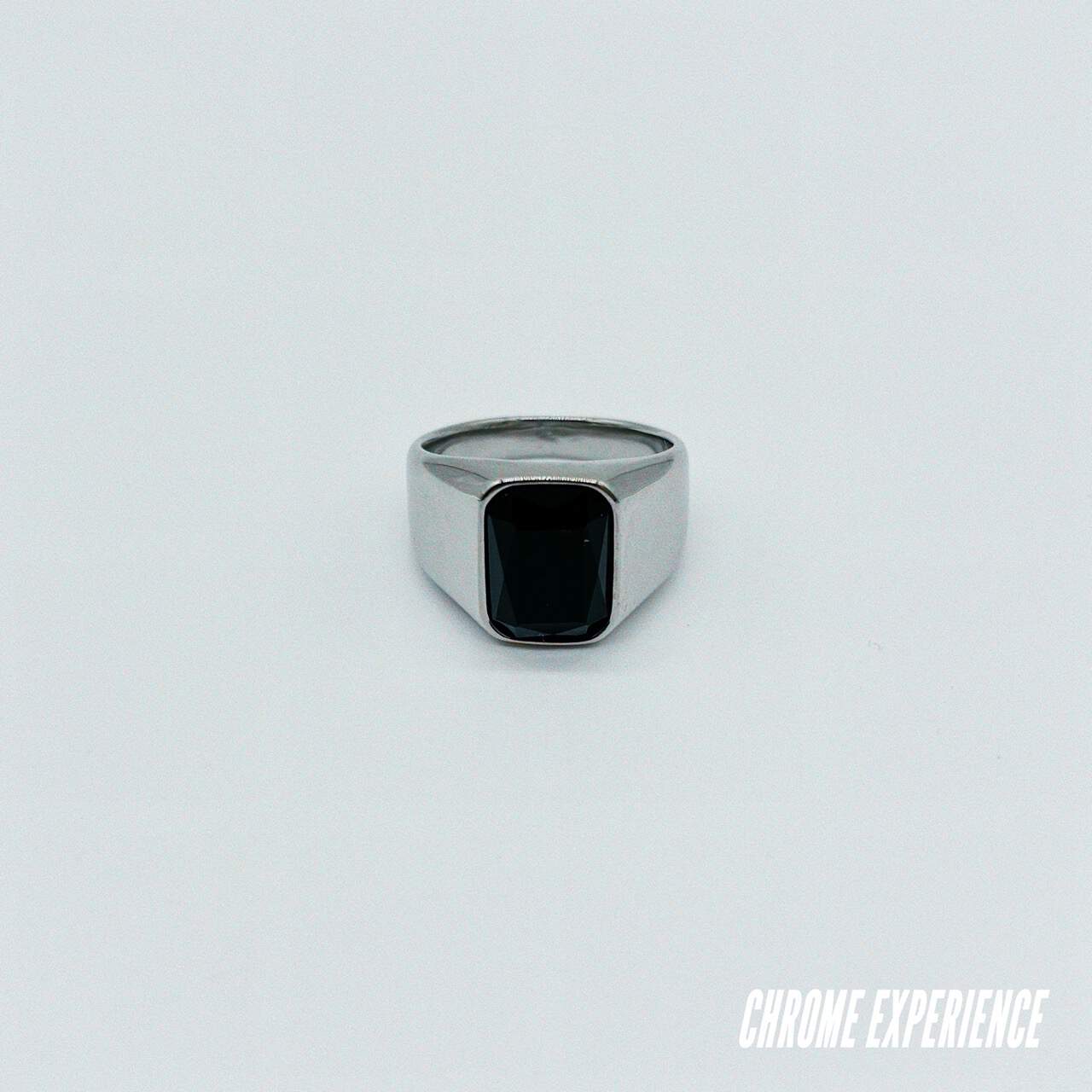 SILVER BLACK RING