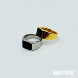 GOLD BLACK SIGNET RING