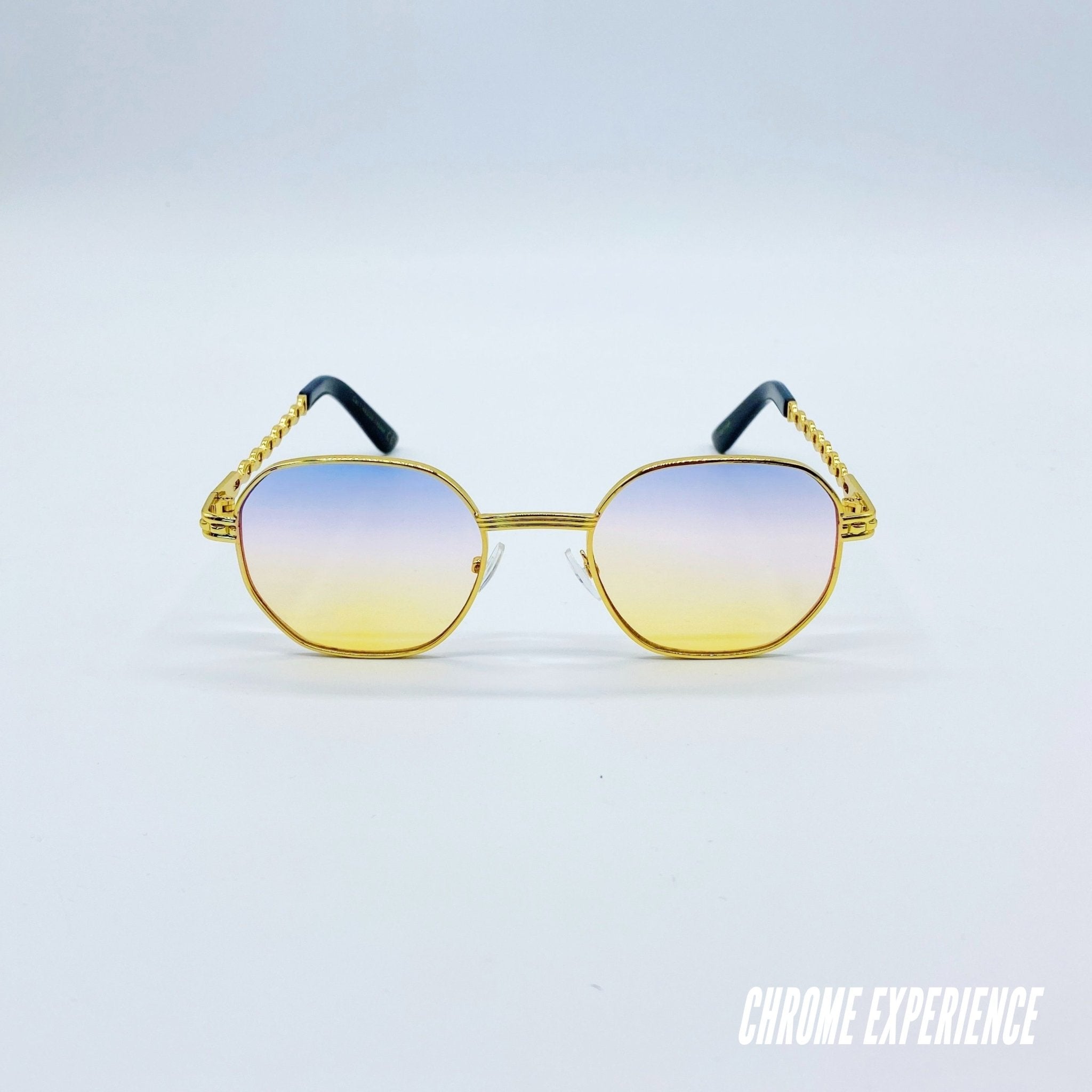 lunettes de soleil bleu jaune