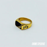 GOLD DIAMOND SIGNET RING