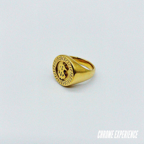 GOLD SIGNET RING "$"