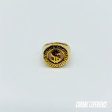 GOLD SIGNET RING "$"