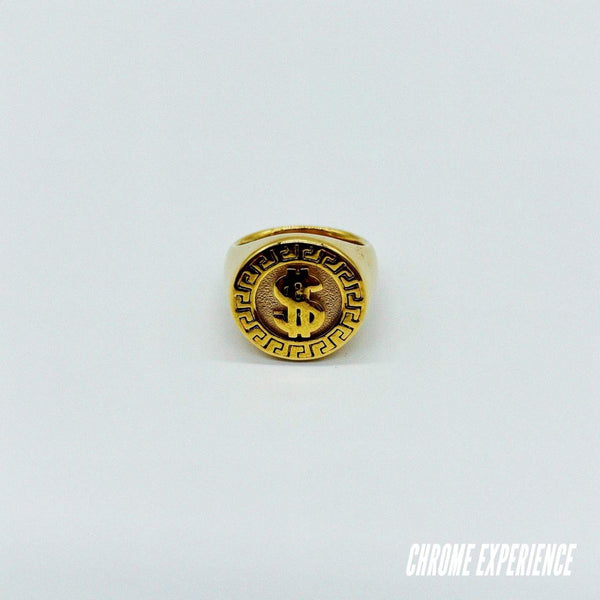 GOLD SIGNET RING "$"