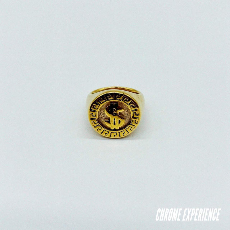 GOLD SIGNET RING "$"