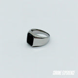 SILVER BLACK RING