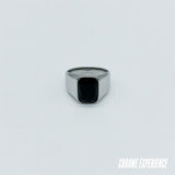 SILVER BLACK RING