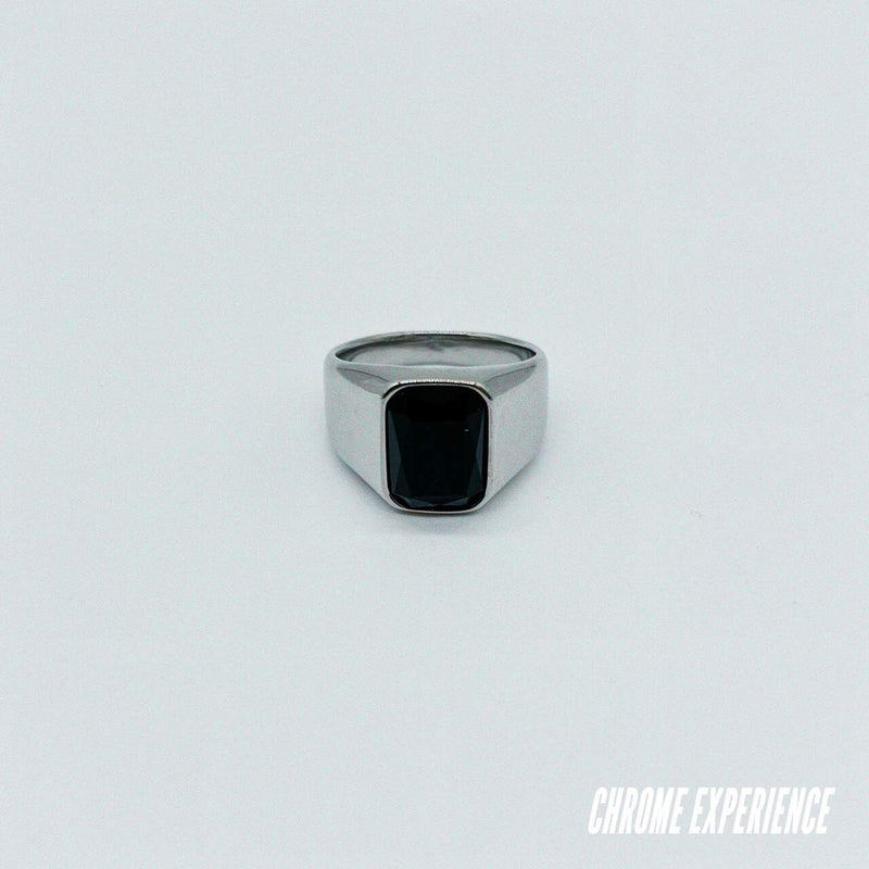 SILVER BLACK RING