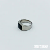 SILVER BLACK SIGNET RING