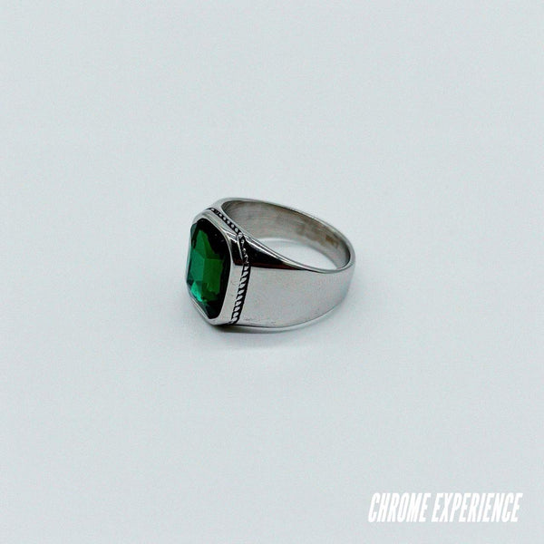 SILVER EMERALD RING